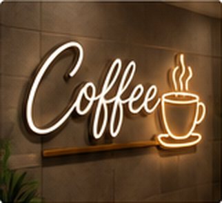 Coffee script backlit sign