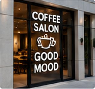 Coffee shop window graphics