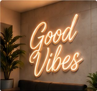 Good Vibes neon-style sign